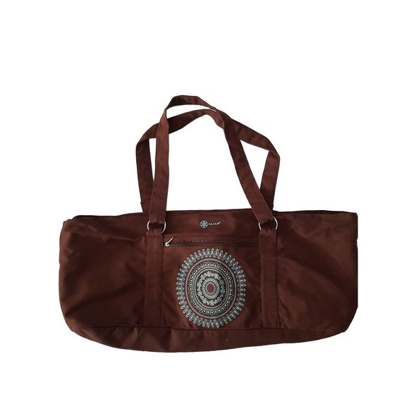 GAIAM Handbags - Gaiam Brown Yoga Mat Bag Boho Happy Medallion Graphic Snap Button Closure